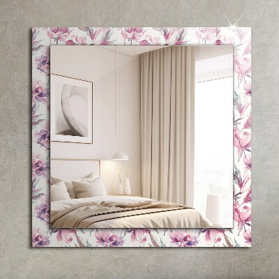 Espejo con decoración Motivos de flores violetas