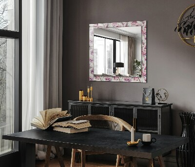 Espejo con decoración Motivos de flores violetas