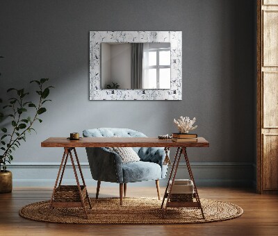 Espejo marco estampado Grullas y bambú