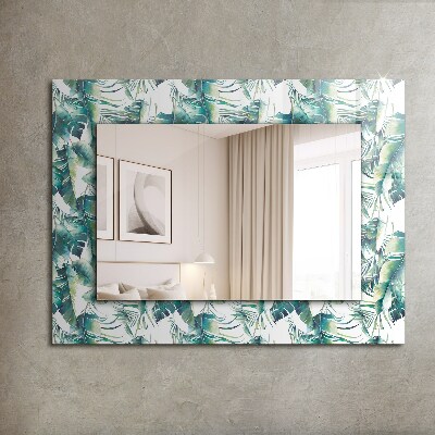 Espejo con marco impreso Hojas tropicales verdes