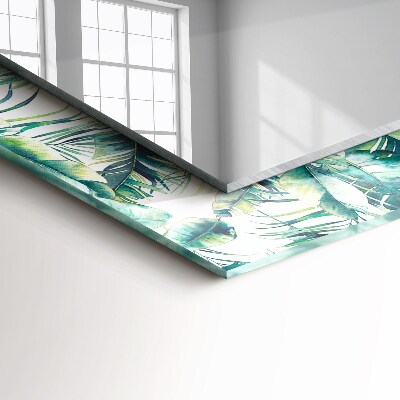 Espejo con marco impreso Hojas tropicales verdes
