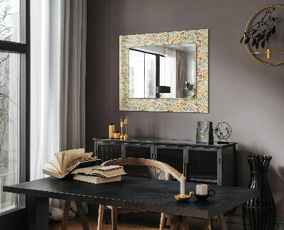 Espejo marco estampado Hojas onduladas de colores
