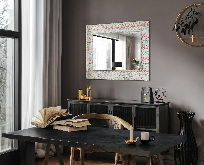 Espejo con marco impreso Dibujo geométrico de color
