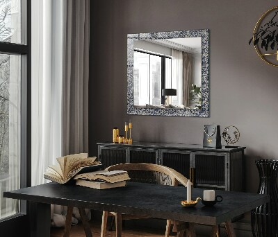 Espejo marco con estampado Patrón floral sobre tela