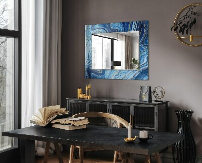 Espejo con marco impreso Patrón abstracto azul