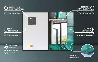 Espejo decorativo impreso Hojas hexagonales