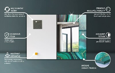 Espejo decorativo impreso Hojas hexagonales