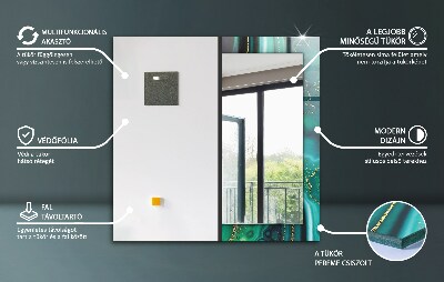 Espejo decorativo impreso Hojas hexagonales