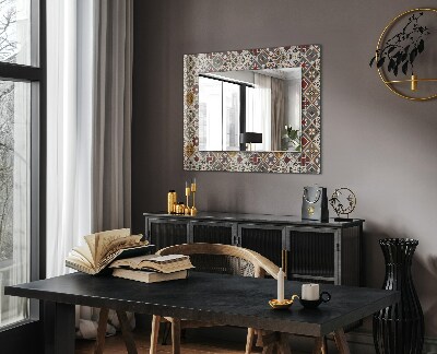 Espejo marco con estampado Mosaico de colores