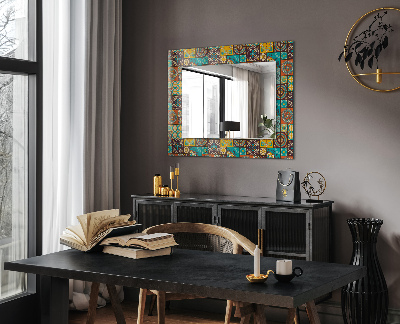Espejo con decoración Mosaico de colores
