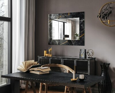 Espejo con decoración Vetas de mármol negro