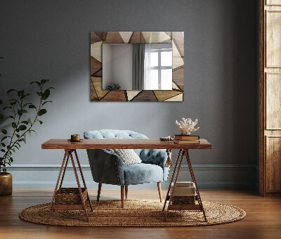 Espejo decorativo impreso Patrones geométricos en la madera