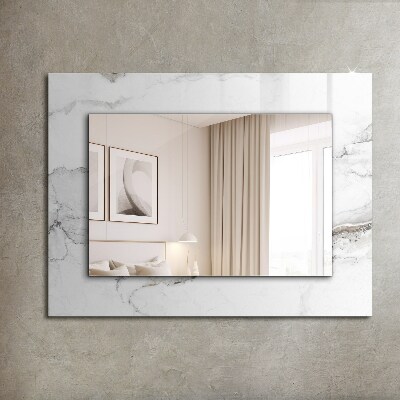 Espejo con marco impreso Diseños mármol blanco