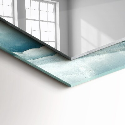 Espejo marco con estampado Mármol azul texturas