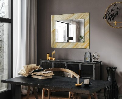 Espejo marco estampado Rayas abstractas amarillas