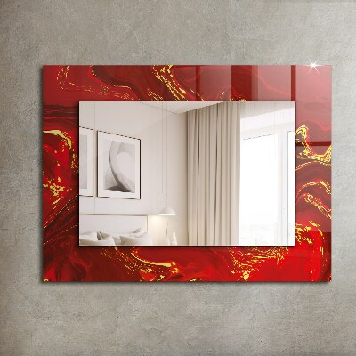 Espejo con marco impreso Pintura abstracta roja