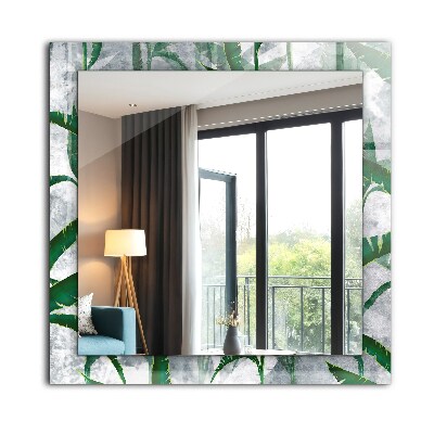 Espejo con decoración Plantas con hojas verdes