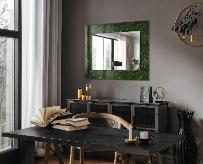 Espejo marco estampado Diseños de hojas verdes