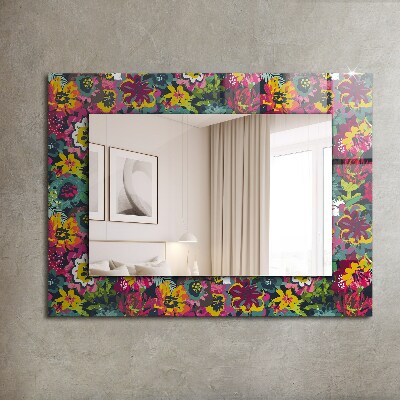 Espejo con decoración Motivo floral de color