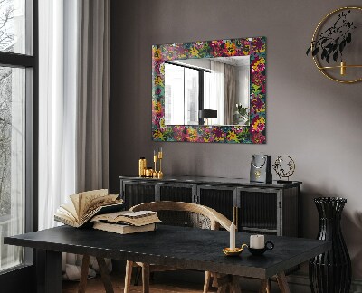 Espejo con decoración Motivo floral de color