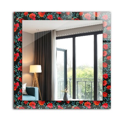 Espejo decorativo impreso Flores de amapola