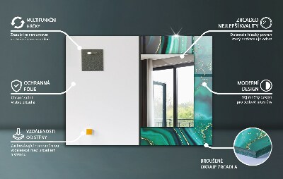 Espejo impreso Motivos geométricos dorados