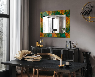 Espejo con marco impreso Rosas en forma de calavera