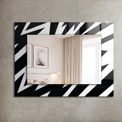 Espejo con decoración Motivos geométricos en bianco y nero