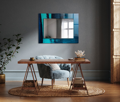 Espejo con decoración Arte astrata blu
