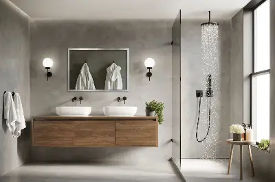 Espejo de pared con marco plateado moderno y elegante