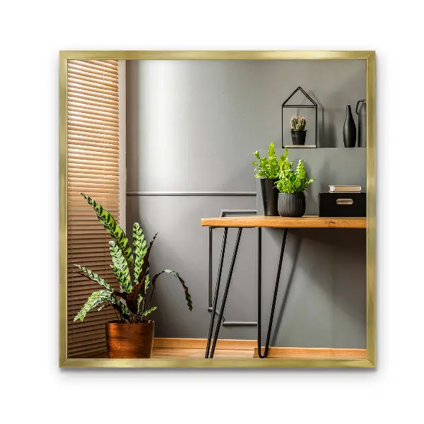 Espejo de pared con marco dorado complemento de estilo elegante