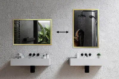 Espejo de pared con marco dorado complemento de estilo elegante