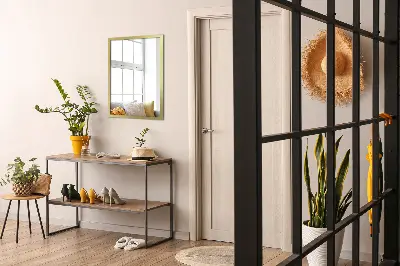 Espejo de pared con marco dorado complemento de estilo elegante