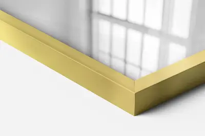 Espejo de pared con marco dorado complemento de estilo elegante