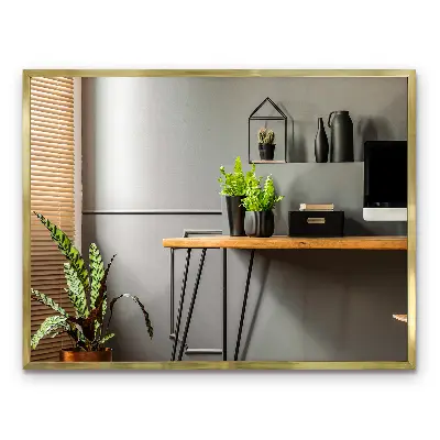 Espejo de pared con marco dorado complemento de estilo elegante