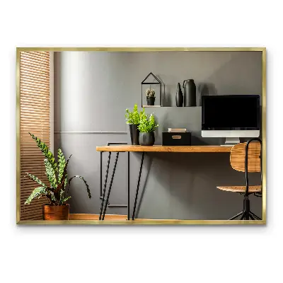 Espejo de pared con marco dorado complemento de estilo elegante