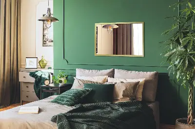 Espejo de pared con marco dorado complemento de estilo elegante