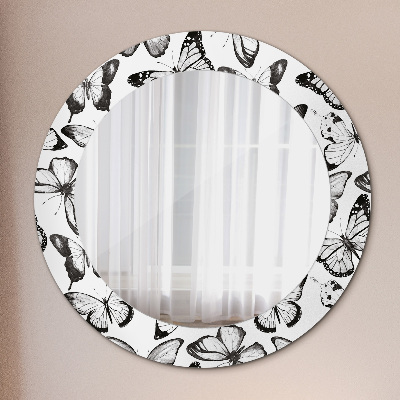 Espejo redondo decorativo impreso Mariposa