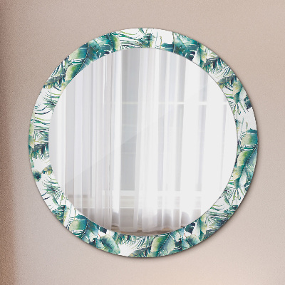 Espejo redondo decorativo impreso Hojas