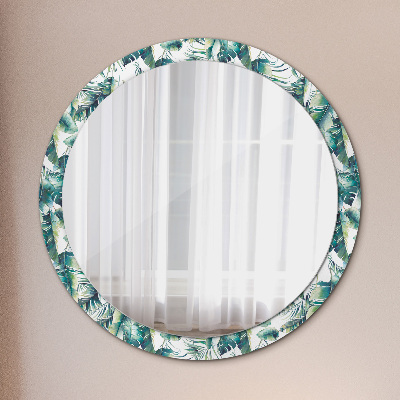 Espejo redondo decorativo impreso Hojas