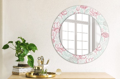 Espejo redondo decorativo impreso Flores