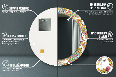 Espejo redondo con marco impreso Sueño del país de las hadas