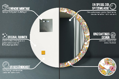 Espejo redondo con marco impreso Sueño del país de las hadas