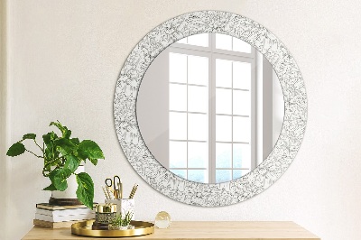 Espejo redondo decorativo impreso Flores de loto