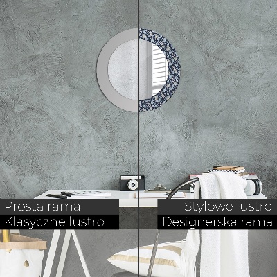 Espejo redondo decorativo impreso Patrón boho