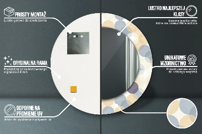 Espejo redondo decorativo impreso Círculos geométricos