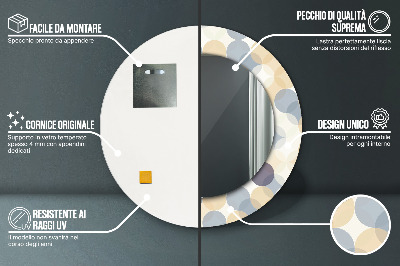 Espejo redondo decorativo impreso Círculos geométricos