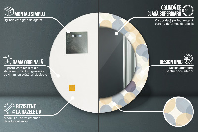 Espejo redondo decorativo impreso Círculos geométricos