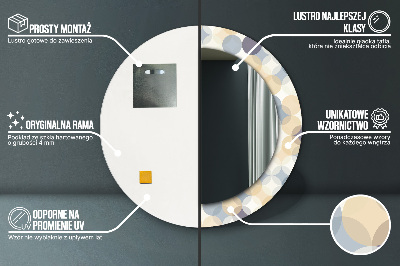 Espejo redondo decorativo impreso Círculos geométricos