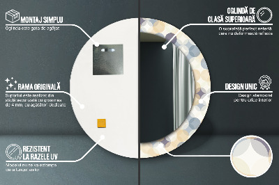 Espejo redondo decorativo impreso Círculos geométricos